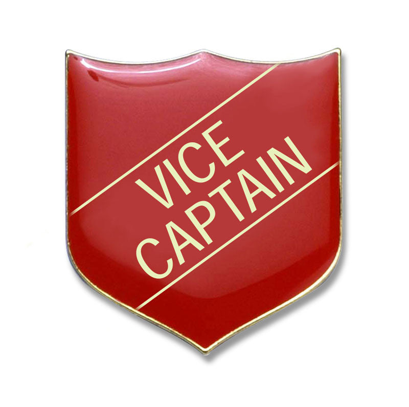 Red Vice Captain Enamel Badges- pack of 5