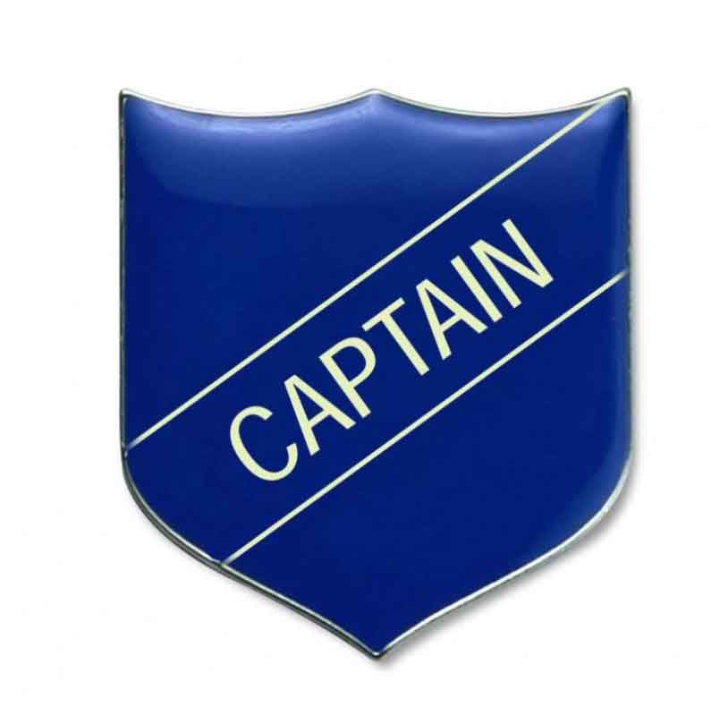 Blue Captain Enamel Badges - pack of 5