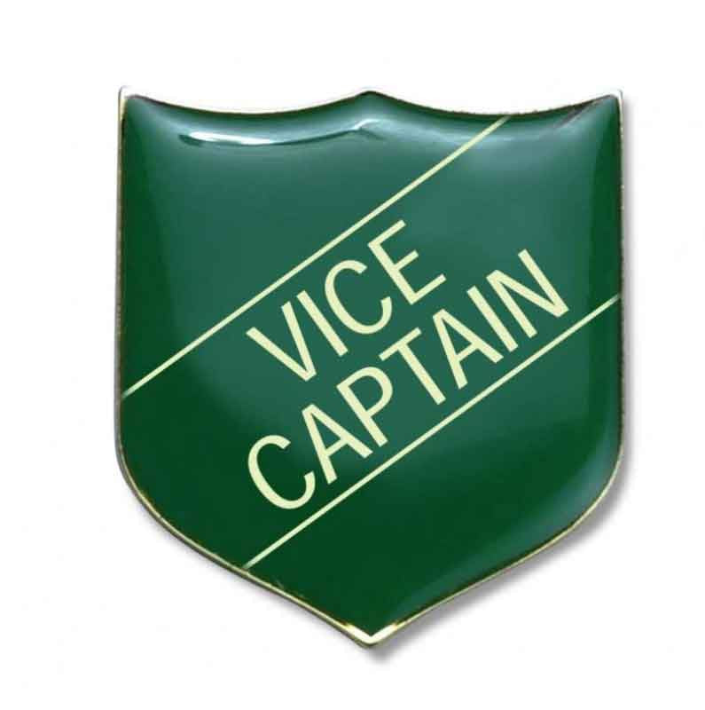 Green Vice Captain Enamel Badges- pack of 5