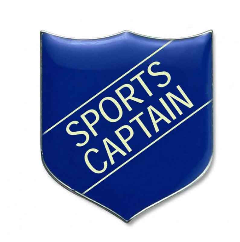 Blue Sports Captain Enamel Badges - pack of 5